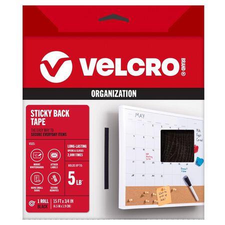 VELCRO Brand Sticky Back Large Nylon Hook and Loop Fastener 180 in. L 1 pk