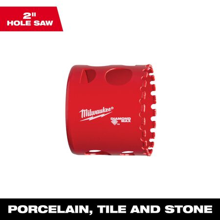Milwaukee Diamond Max 2 in. Diamond Grit Glass, Porcelain, Tile, and Stone Hole Saw 1 pc