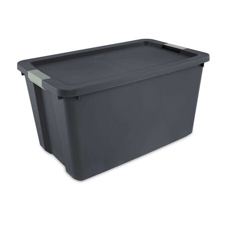 Sterilite 34 gal Gray Storage Tote w/Latching Lid 17.25 in. H X 31.62 in. W X 20 in. D Stackable