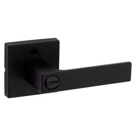 Kwikset Singapore Contemporary Matte Black Entry Door Knob 1-3/4 in.