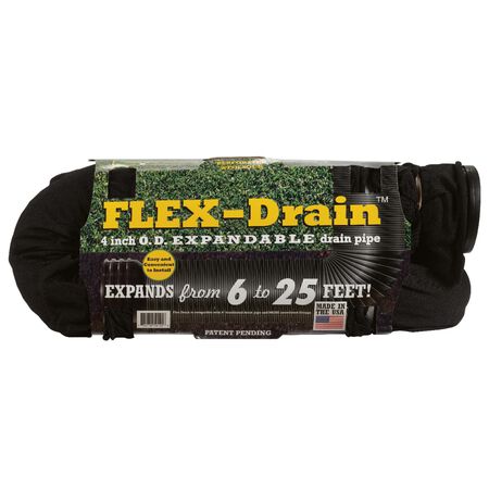 Flex-Drain 4 in. D X 25 ft. L Polypropylene Drain Pipe with Sock