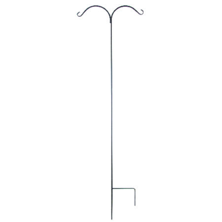 Panacea Black Wrought Iron 84 in. H Double Crook Plant Hook 1 pk