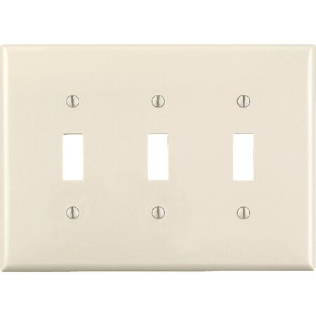 Leviton Almond 3 gang Thermoset Plastic Toggle Wall Plate 1 pk