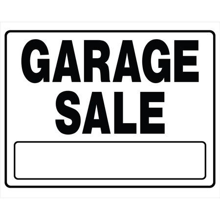 HILLMAN English White Garage Sale Sign 20 in. H X 24 in. W