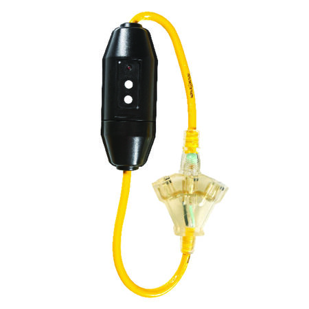Yellow Jacket Indoor or Outdoor 2 ft. L Yellow Triple Outlet Cord 12/3 SJTW