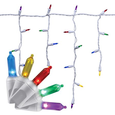 Celebrations Classic LED T5 Multicolored 300 ct Icicle Christmas Lights 19.6 ft.