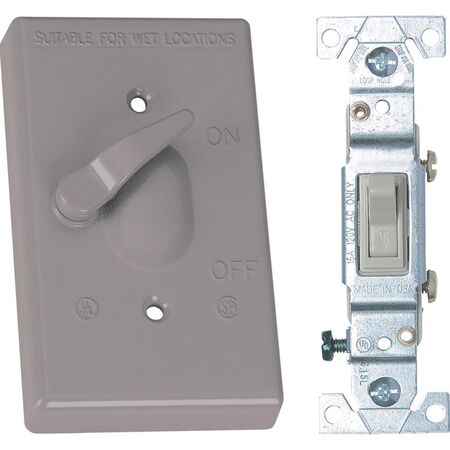 Sigma Engineered Solutions Rectangle Metal 1 gang 4.57 in. H X 2.83 in. W Toggle Switch and Cover