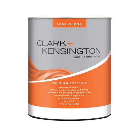 Clark+Kensington Semi-Gloss Designer White House & Trim Paint & Primer Exterior 1 qt