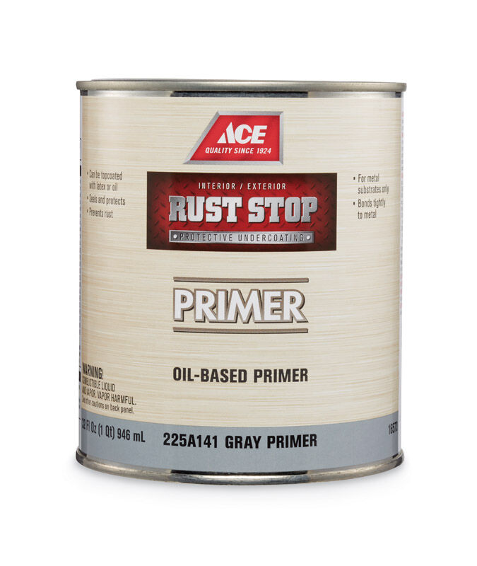 Ace Rust Stop Gray Flat OilBased Alkyd Resin Primer 1 qt. Stine Home