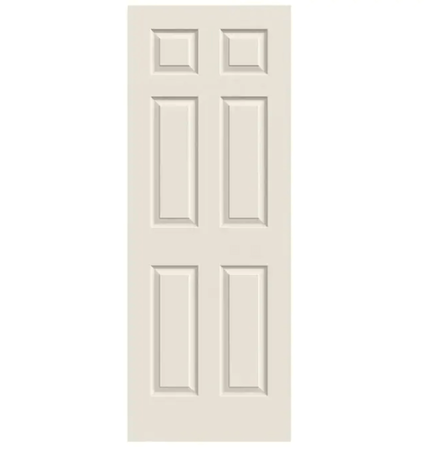 Colonist 30" x 80" Primed 6-Panel Textured Hollow Core Slab Door