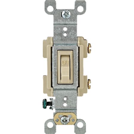 Leviton 15 amps Single Pole Toggle AC Quiet Switch Ivory 1 pk