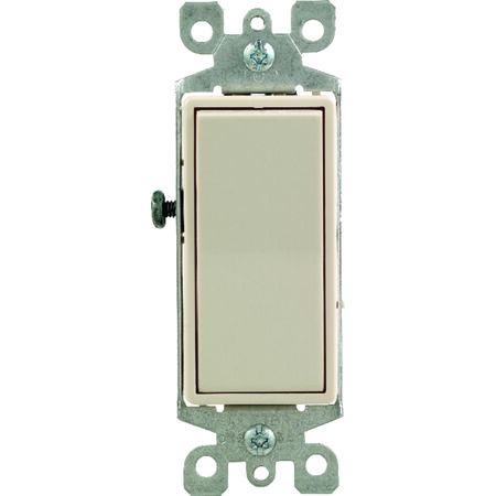 Leviton Decora 15 amps Single Pole Rocker AC Quiet Switch Light Almond 1 pk
