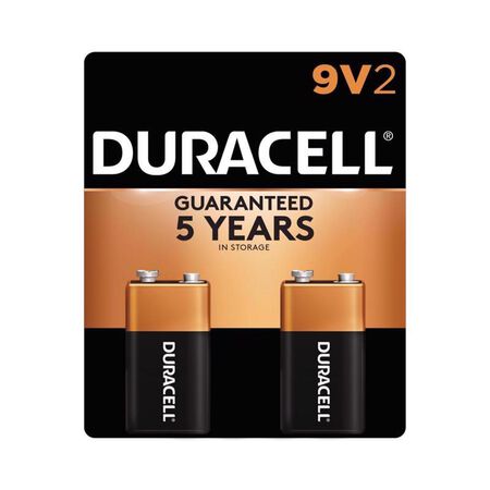 Duracell Coppertop 9-Volt Alkaline Batteries 2 pk Carded