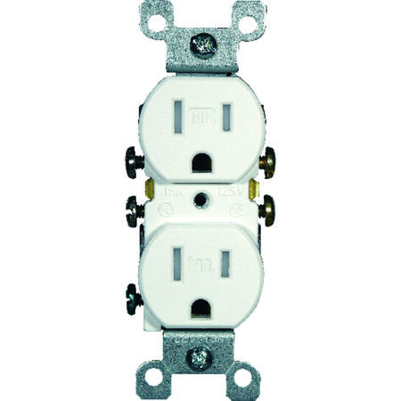 Leviton 15 amps 125 V Duplex White Outlet 5-15R 1 pk
