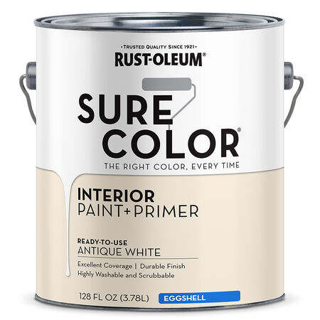 Rust-Oleum Sure Color Eggshell Antique White Water-Based Paint + Primer Interior 1 gal