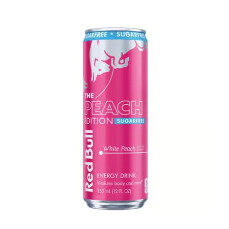 Red Bull Sugarfree White Peach Sugar Free Peach-Nectarine Energy Drink 12 oz.