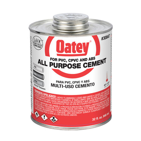 Oatey Clear All-Purpose Cement For CPVC/PVC 32 oz