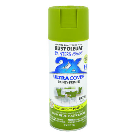 Rust-Oleum Painter's Touch 2X Ultra Cover Satin Eden Paint+Primer Spray Paint 12 oz