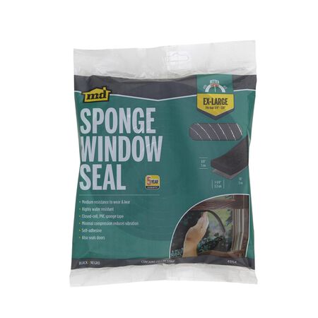 M-D Black Rubber Weather Stripping Tape For Auto and Marine 10 ft. L X 3/8 in.