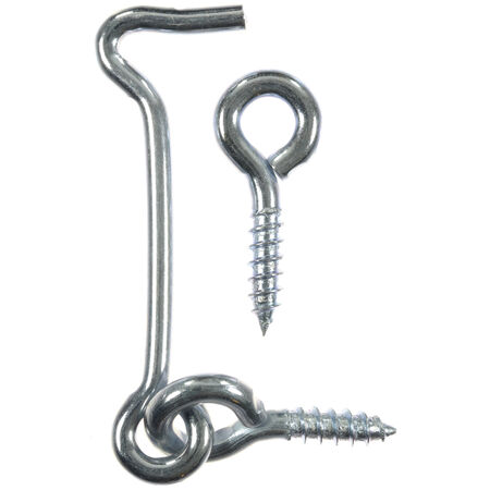 Ace Small Zinc-Plated Silver Steel 0.8175 in. L Hook and Eye 2 pk