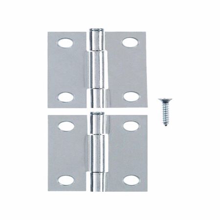Ace 2.75 in. W X 2 in. L Zinc Plated Silver Zinc Narrow Hinge 2 pk