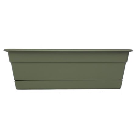 Bloem Dura Cotta 5.75 in. H X 18 in. W X 7.5 in. D Plastic Window Box Living Green