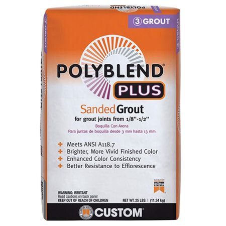 Custom Building Products Polyblend Plus Indoor and Outdoor Arctic White Sanded Grout 25 lb.