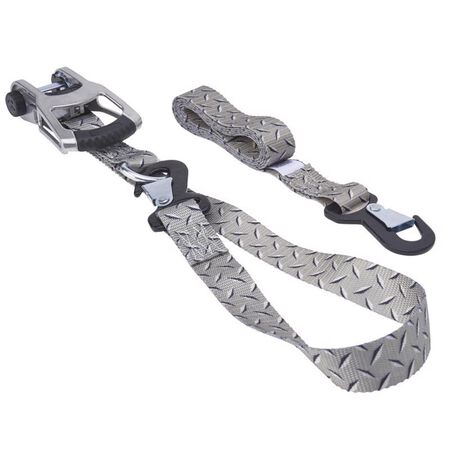 Keeper 1.25 in. W X 8 ft. L Gray Tie Down w/Ratchet 1000 lb 2 pk