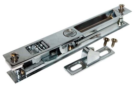 Barton Kramer Chrome Indoor Patio Door Lock 1.125 in