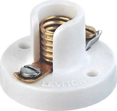 Leviton Plastic Miniature Base Keyless Socket 1 pk