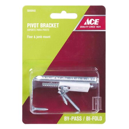 Ace Silver/White Steel Pivot Track Bracket 1 pc