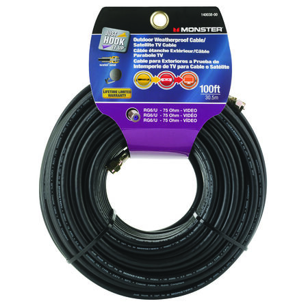 Monster Just Hook it Up 100 ft. L Weatherproof Video Coaxial Cable