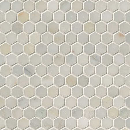 Greecian White 1" Hexagon Polished