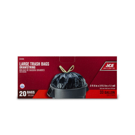 Ace 33 gal Trash Bags Drawstring 20 pk 1.1 mil