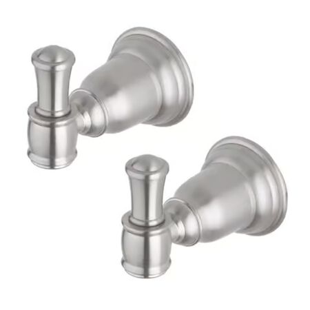 OakBrook Collection Brushed Nickel Silver Double Robe Hook