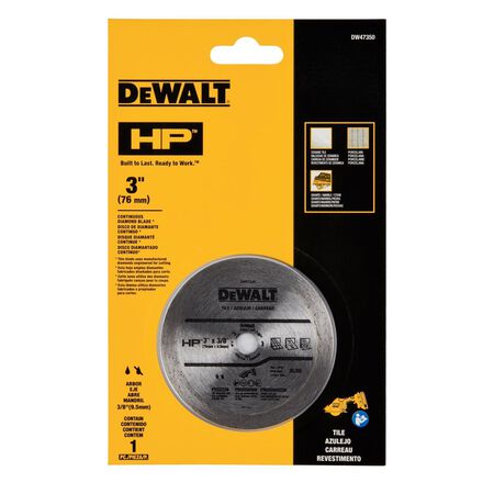 DeWalt 3 in. D X 3/8 in. Diamond/Metal Continuous HP Tile Blade 1 pk