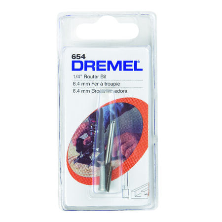 Dremel 1/4 in. D X 1/4 in. R X 2-1/4 in. L High Speed Steel 1-Flute Straight Router Bit