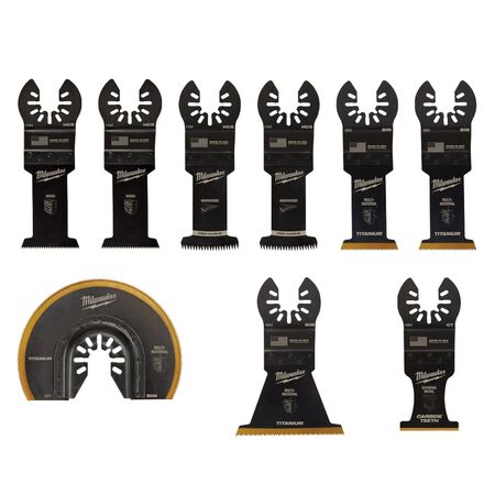 Milwaukee Open-Lok Carbide Oscillating Blade Set Multi-Material 9 pc