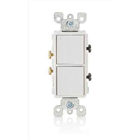 Leviton Decora 15 amps Single Pole Combination AC Quiet Switch White 1 pk