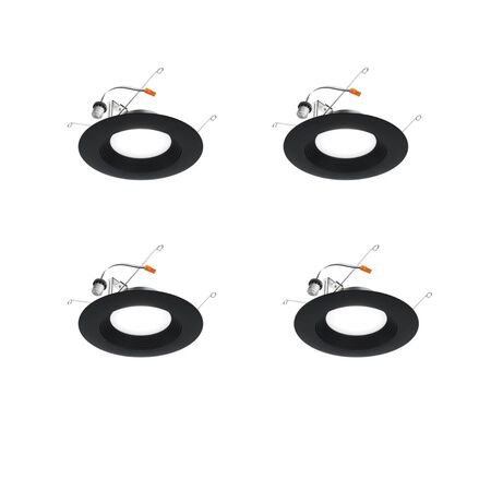 Halo Matte Black  Recessed Downlight 5/6 in. 4 Pack