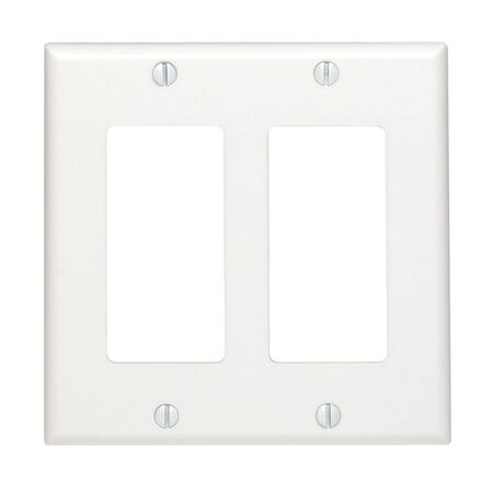 Leviton Decora White 2 gang Thermoset Plastic Decorator Wall Plate 1 pk
