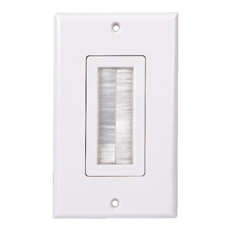 Monster Just Hook It Up White 1 gang Plastic Home Theater Brush Wall Plate 1 pk