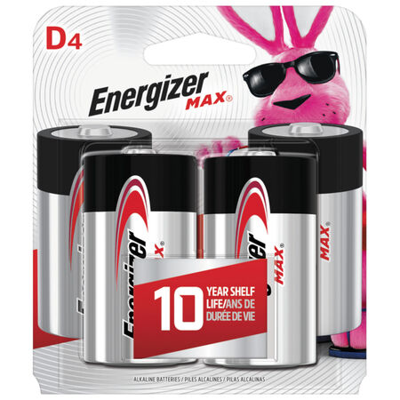 Energizer Max D Alkaline Batteries 4 pk Carded