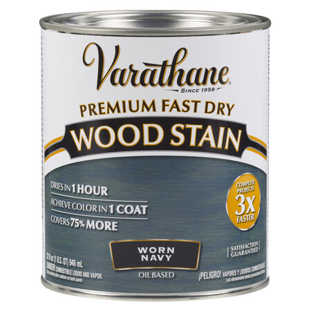Varathane Fast Dry Wood Stain Semi-Transparent Worn Navy Oil-Based Urethane Modified Alkyd Wood Stai