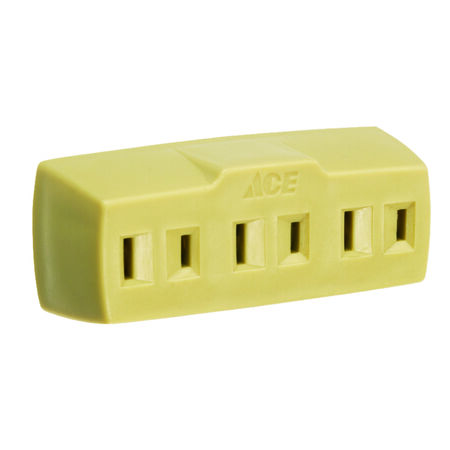 Ace Polarized Triple Outlet Adapter Ivory 15 amps 125 volts 1 pk