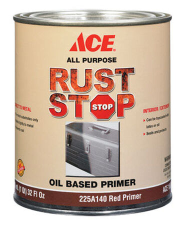 Ace Rust Stop Oil-Based Interior and Exterior Primer 1 qt. Red