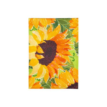 Evergreen Sunflowers in the Garden Burlap Garden Flag