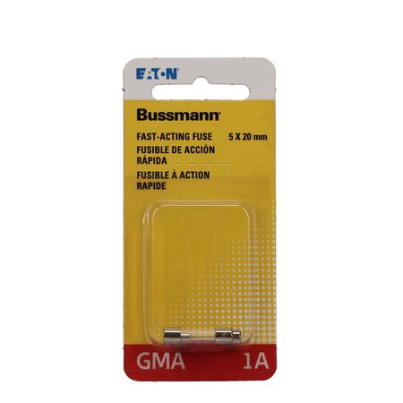Bussmann 1 amps Fast Acting Glass Fuse 2 pk