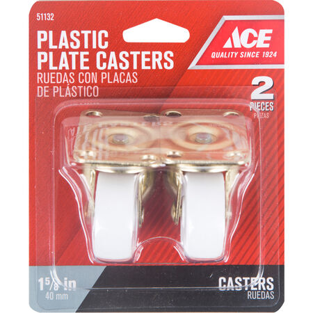 Ace 1-5/8 in. D Swivel Plastic Caster 50 lb 1 pk