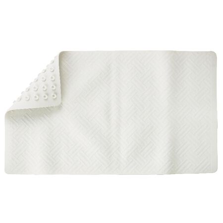 Living Accents 28 in. L X 16 in. W White Thermo Plastic Elastomer Bath Mat Latex Free